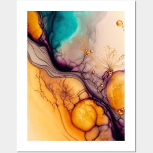 Orange Glam - Abstract Alcohol Ink Resin Art Posters and Art